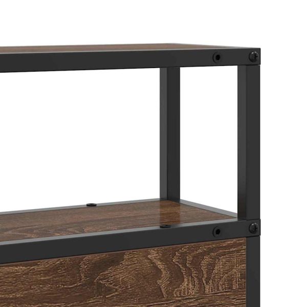 Табла за съхранение с рафт Кафяв дъб 200 cm Инженерно дърво