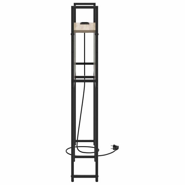 Табла за легло за съхранение с зарядна станция дъб сонома 80 cm