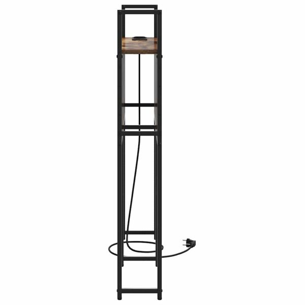 Табла за легло за съхранение с зарядна станция Опушен дъб 80 cm