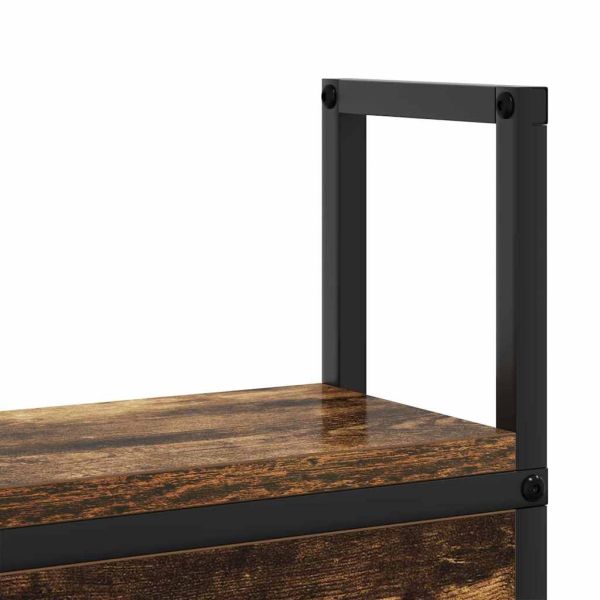 Табла за легло за съхранение с зарядна станция Опушен дъб 90 cm