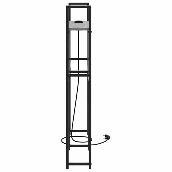 Табла за легло за съхранение с зарядна станция Сив сонома 90 cm