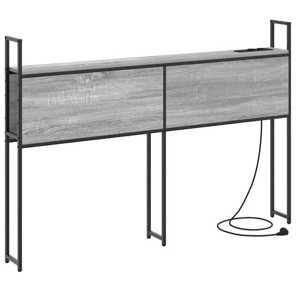 Табла за легло за съхранение с зарядна станция Сив сонома