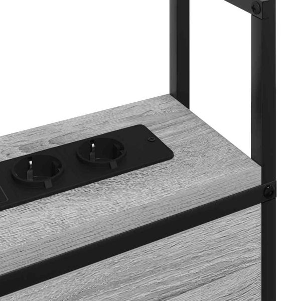 Табла за легло за съхранение с зарядна станция Сив сонома