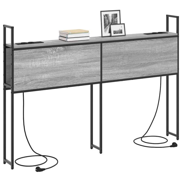 Табла за легло за съхранение с зарядна станция Сив сонома