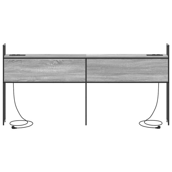 Табла за легло за съхранение с зарядна станция Сив сонома