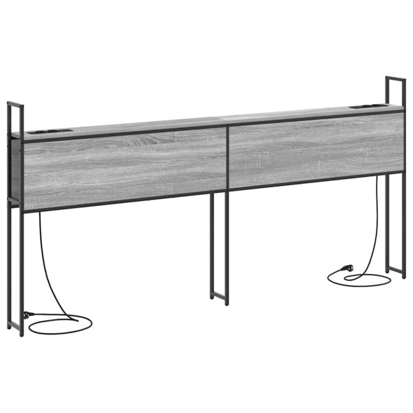 Табла за легло за съхранение с зарядна станция Сив сонома