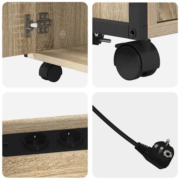 Офис кабинет с зарядна станция дъб сонома 61 x 46 x 67 см