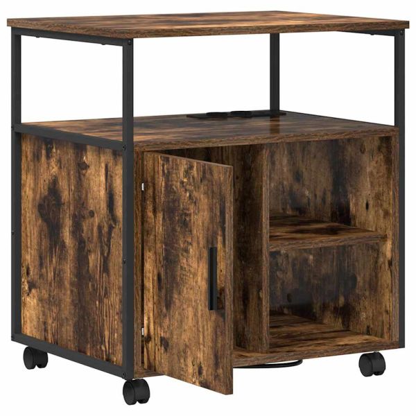 Офис кабинет с зарядна станция Опушен дъб 61 x 46 x 67 см