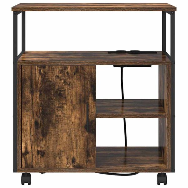 Офис кабинет с зарядна станция Опушен дъб 61 x 46 x 67 см