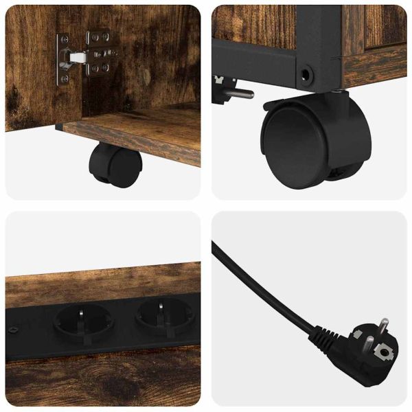 Офис кабинет с зарядна станция Опушен дъб 61 x 46 x 67 см