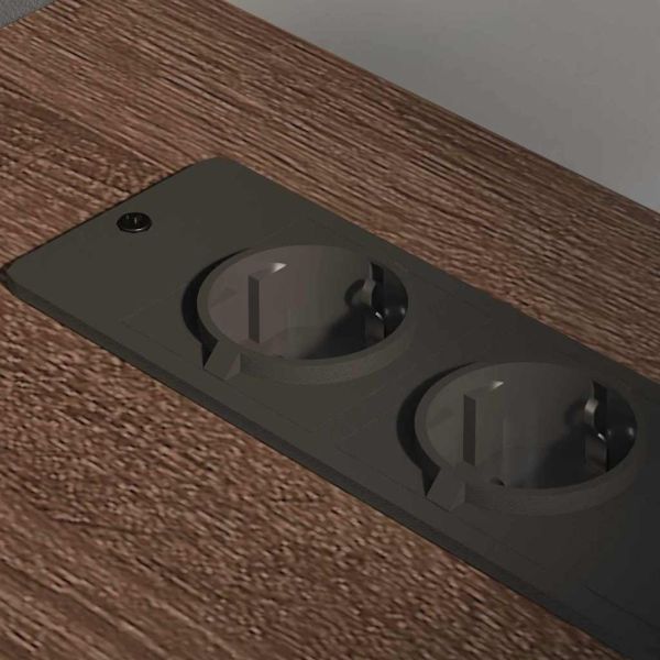 Офис кабинет с зарядна станция Кафяв дъб 61 x 46 x 67 см