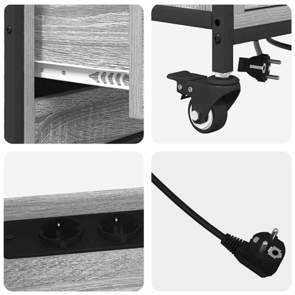 Офис шкаф с колело Сив сонома 76 x 41 x 72 см Инженерно дърво