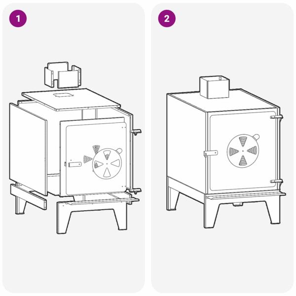 Къмпинг котлон Черно 35 x 50 x 60 см Студено валцована стомана