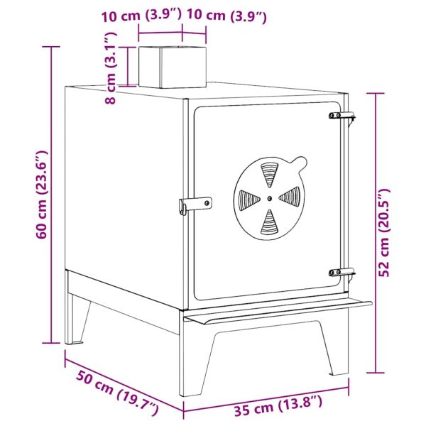 Къмпинг котлон Черно 35 x 50 x 60 см Студено валцована стомана