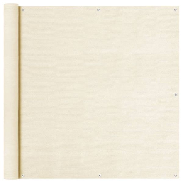 Балконски параван, кремав, 120x300 см, HDPE