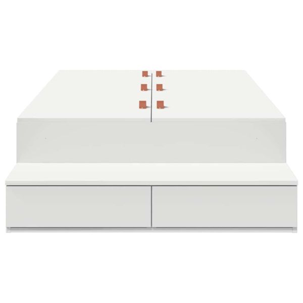 Легло с място за съхранение Бяло 80 cm Инженерно дърво