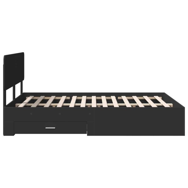 Рамка за легло с таблото Черно 160 x 200 cm Инженерно дърво
