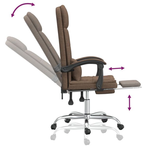 Масажен наклоняем офис стол, кафяв, текстил