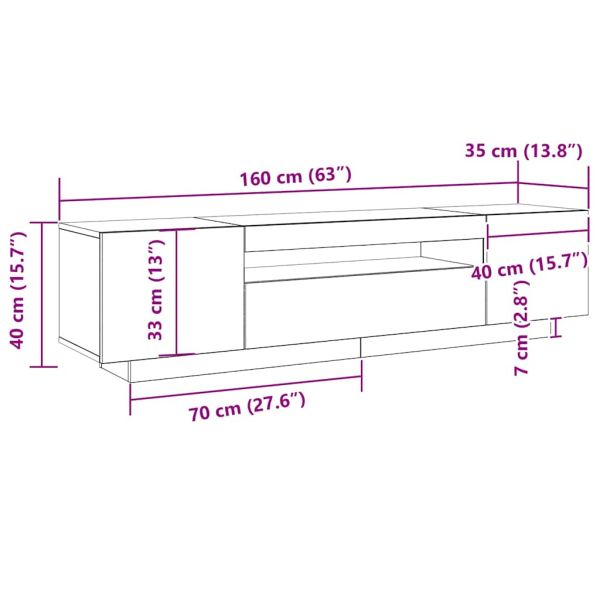 ТВ шкаф Черно 160 x 35 x 40 см Инженерно дърво