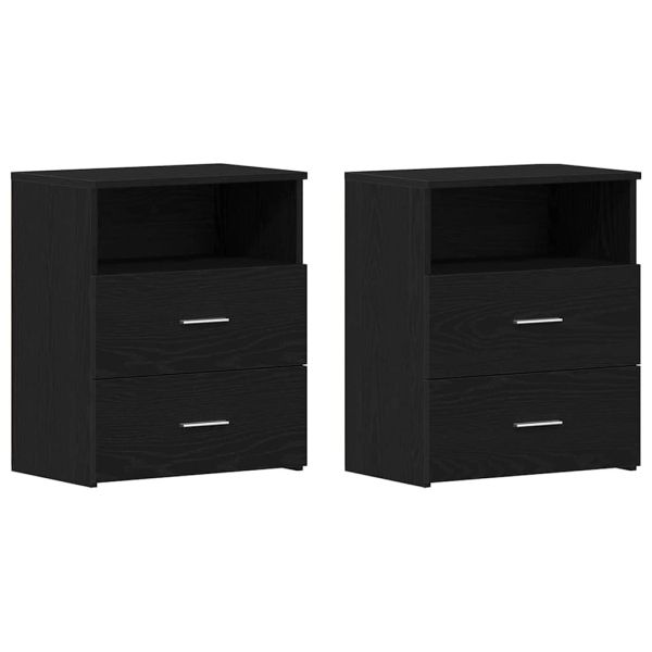 Нощна маса 2 pcs Черния дъб 50 x 32 x 60 см Инженерно дърво