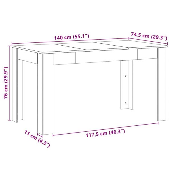 Трапезна маса Черния дъб 140 x 74,5 x 76 см полиратан