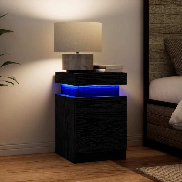 Нощен шкаф 2 pcs Черния дъб 35 x 39 x 55 см Инженерно дърво