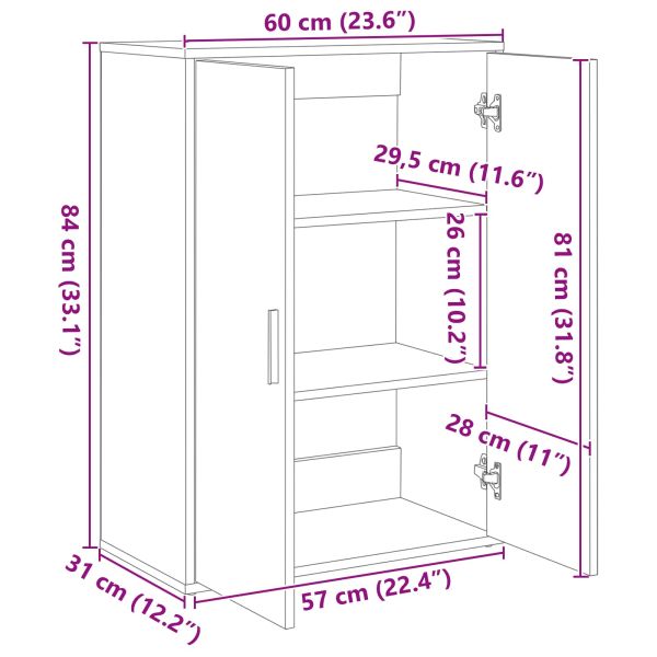 Служебен шкаф Черния дъб 60 x 31 x 84 см Инженерно дърво