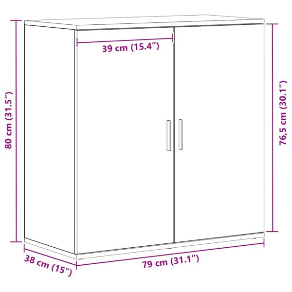 Служебен шкаф Дъб 79 x 38 x 80 см Инженерно дърво