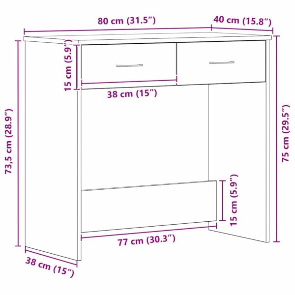 Бюро с чекмедже Черния дъб 80 x 40 x 75 см Инженерно дърво