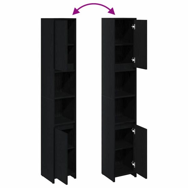 Шкаф за баня Черния дъб 30 x 30 x 183,5 см Инженерно дърво