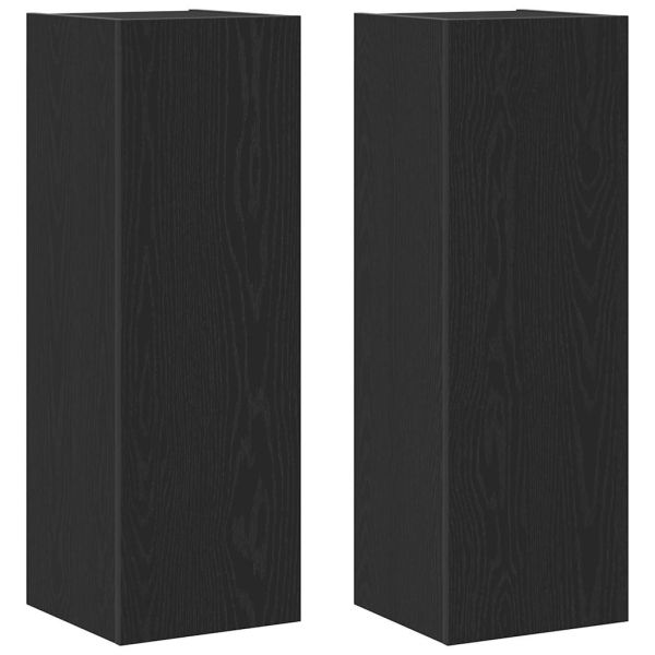 Стенен ТВ шкаф 2 pcs Черния дъб 30,5 x 30 x 90 см