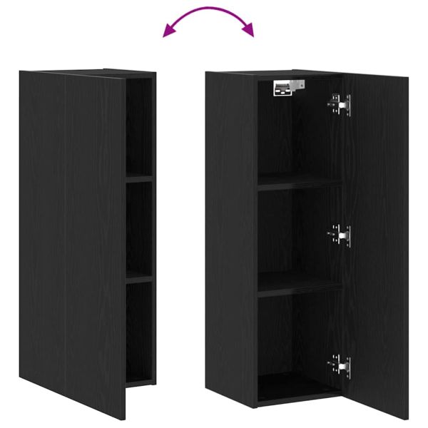 Стенен ТВ шкаф 2 pcs Черния дъб 30,5 x 30 x 90 см