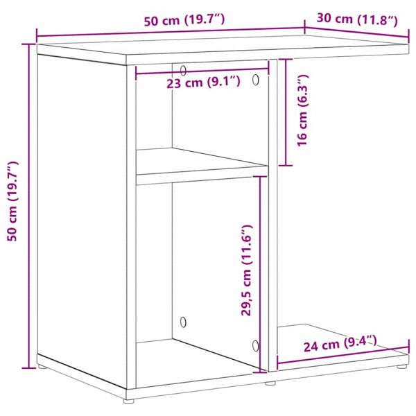 Странична маса Черния дъб 50 x 30 x 50 cm Инженерно дърво