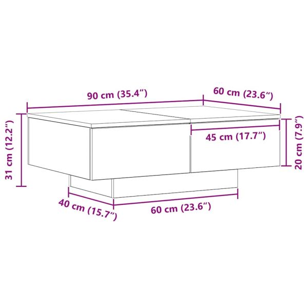 Масичка за кафе Черния дъб 90 x 60 x 31 cm Инженерно дърво