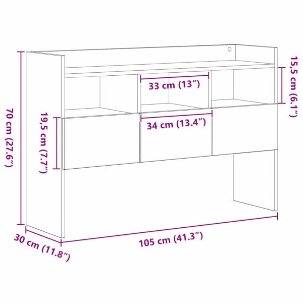 Служебен шкаф Черния дъб 105 x 30 x 70 см Инженерно дърво