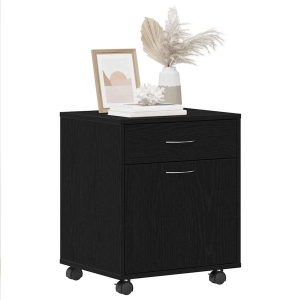 Подвижен шкаф Черен дъб 45 x 38 x 54 см Инженерно дърво