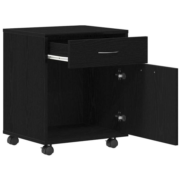 Подвижен шкаф Черен дъб 45 x 38 x 54 см Инженерно дърво