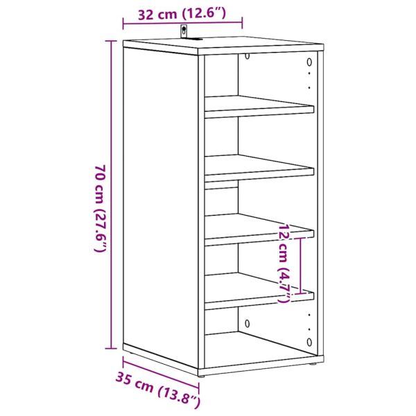 Шкаф за обувки 2 pcs Черния дъб 32 x 35 x 70 см Инженерно дърво