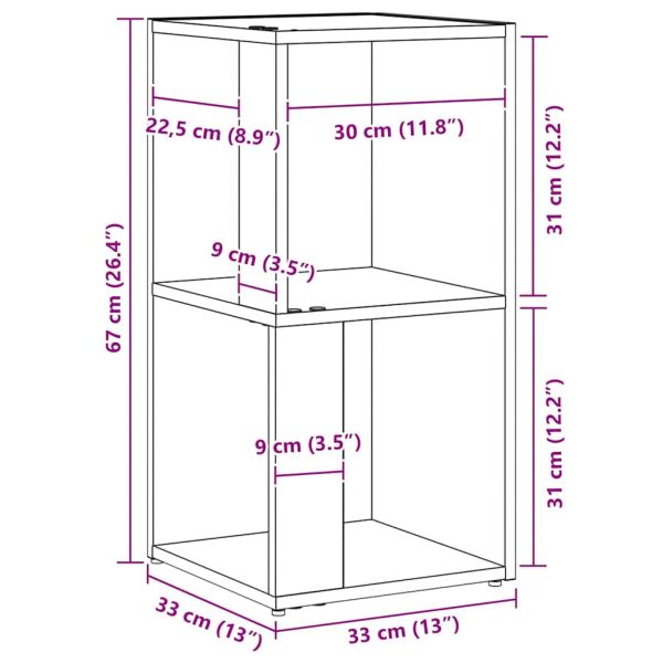 Ъглови стелажи Черния дъб 33 x 33 x 67 cm Инженерно дърво