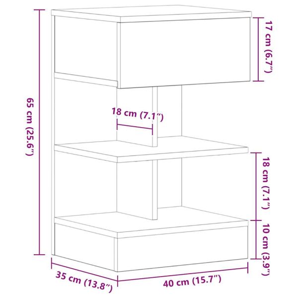 Нощен шкаф Черния дъб 40 x 35 x 65 см Инженерно дърво