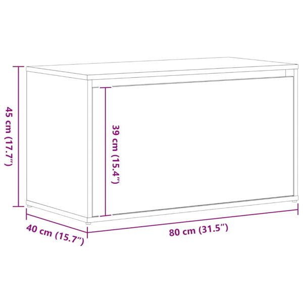 Пейка с чекмедже Черно 80 x 40 x 45 см Инженерно дърво