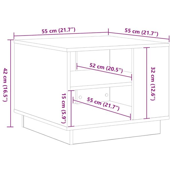 Масичка за кафе Черния дъб 55 x 55 x 42 cm Инженерно дърво