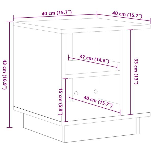 Масичка за кафе Черния дъб 40 x 40 x 43 cm Инженерно дърво
