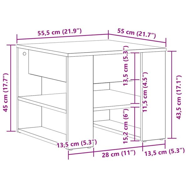 Масичка за кафе Черния дъб 55,5 x 55 x 45 см Инженерно дърво