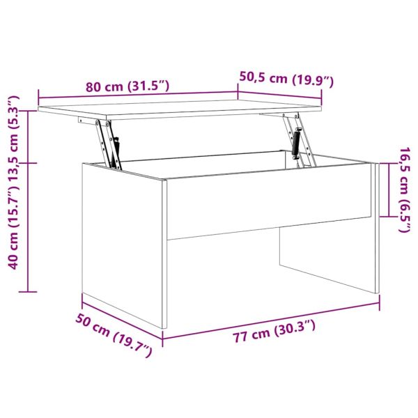 Масичка за кафе Черния дъб 80 x 50,5 x 41,5 см Инженерно дърво