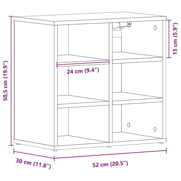 Шкаф за обувки Черния дъб 52 x 30 x 50,5 см Инженерно дърво