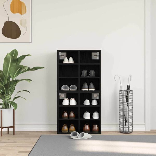 Шкаф за обувки с рафт 2 pcs Черния дъб 52 x 30 x 50,5 см