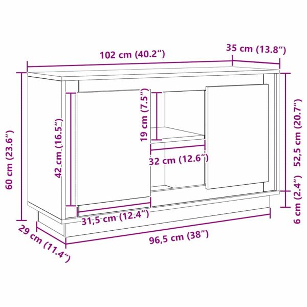 Служебен шкаф Черния дъб 102 x 35 x 60 см Инженерно дърво