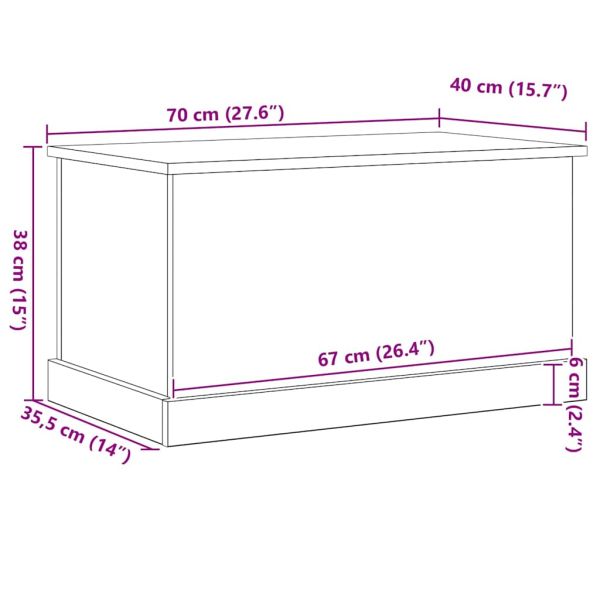 Кутия за съхранение Черен дъб 70 x 40 x 28 см Инженерно дърво