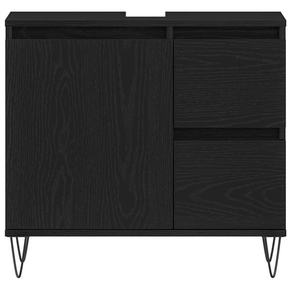 Шкаф за мивка в баня Черния дъб 65 x 33 x 60 см Инженерно дърво